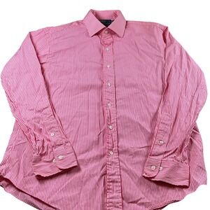 Polo Ralph‎ Lauren Regent Custom Fit Pink Striped Dress Shirt 16 ( large)34/35